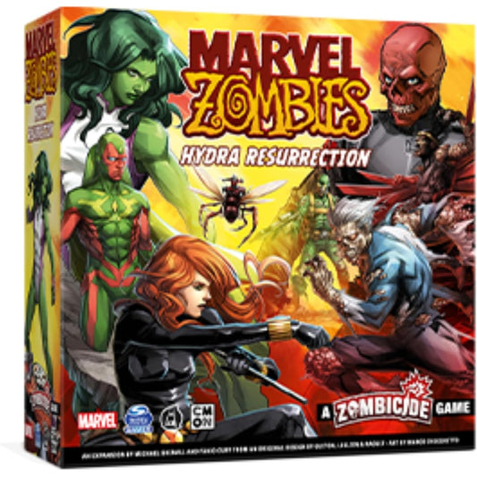 Marvel Zombies: Zombicide Game - Hydra Resurrection - Fight against red-skull zombie Hydra soldiers! Cooperative strategy game, for ages 14 and up, for 1 to 6 players, play time 90 minutes, made by CMON