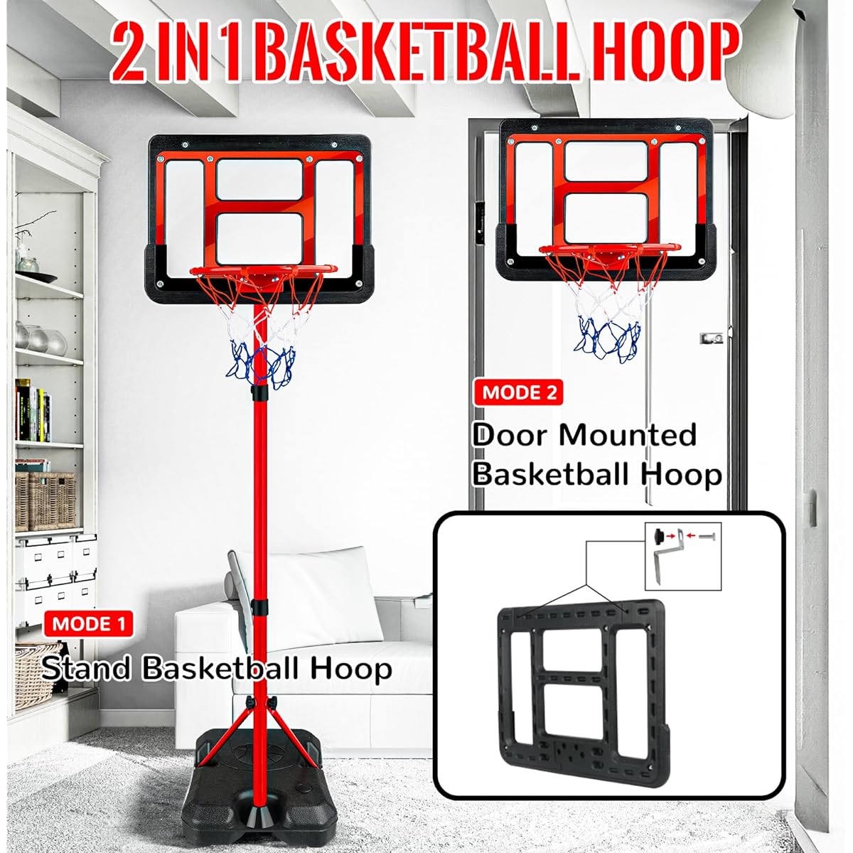 Basketball Hoop for Kids, Adjustable Basketball Set with Stand, Toddler Basketball Toys for Ages 3, 4, 5, 6, 7, 8, Indoor Outdoor Backyard Sports Game Gift