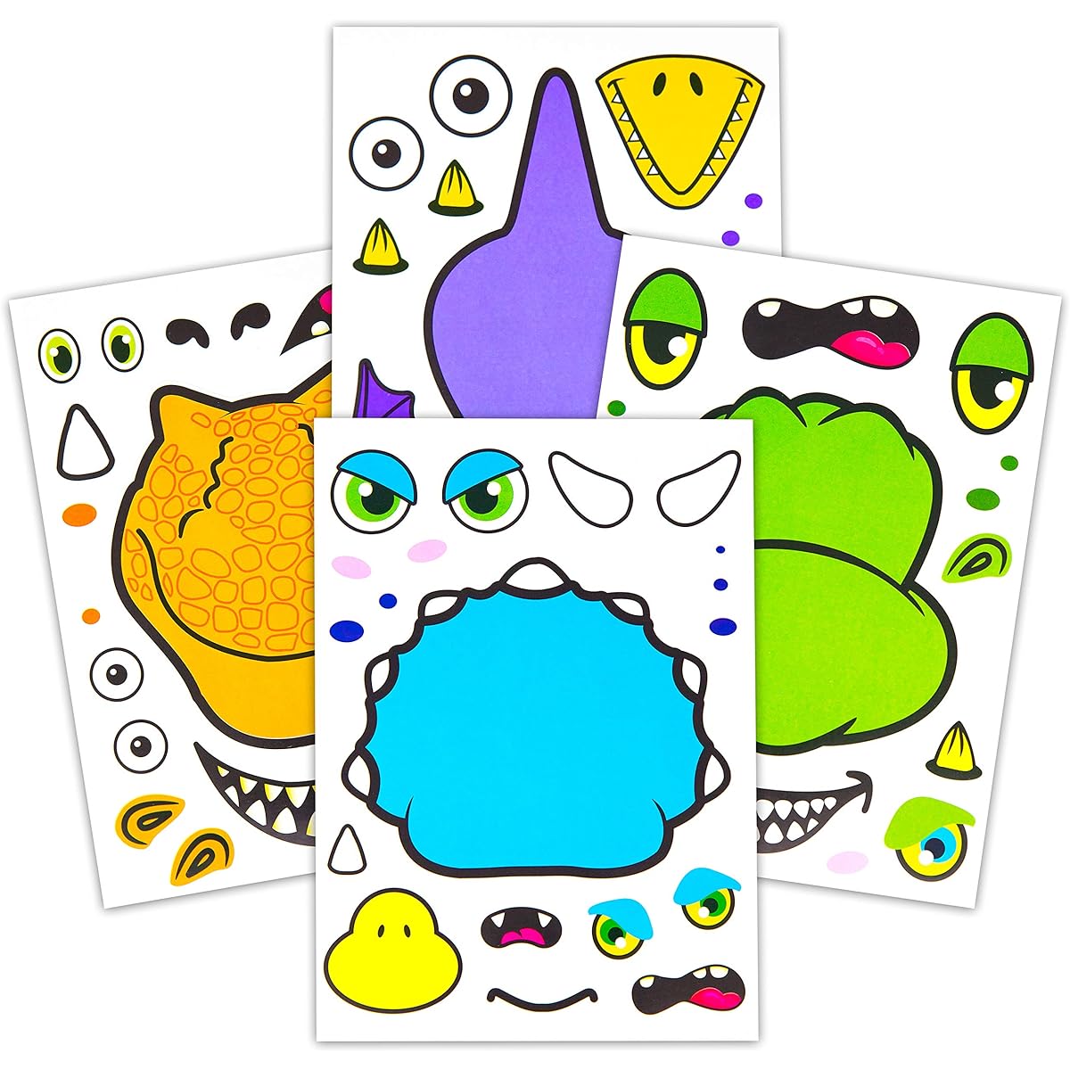 Make Your Own Dinosaur Stickers for Kids 24 Sheets - Dinosaur Themed Birthday Party Favors - Fun Craft Project for Kids Ages 3+ - Let your kids be creative and design their favorite dinosaur stickers