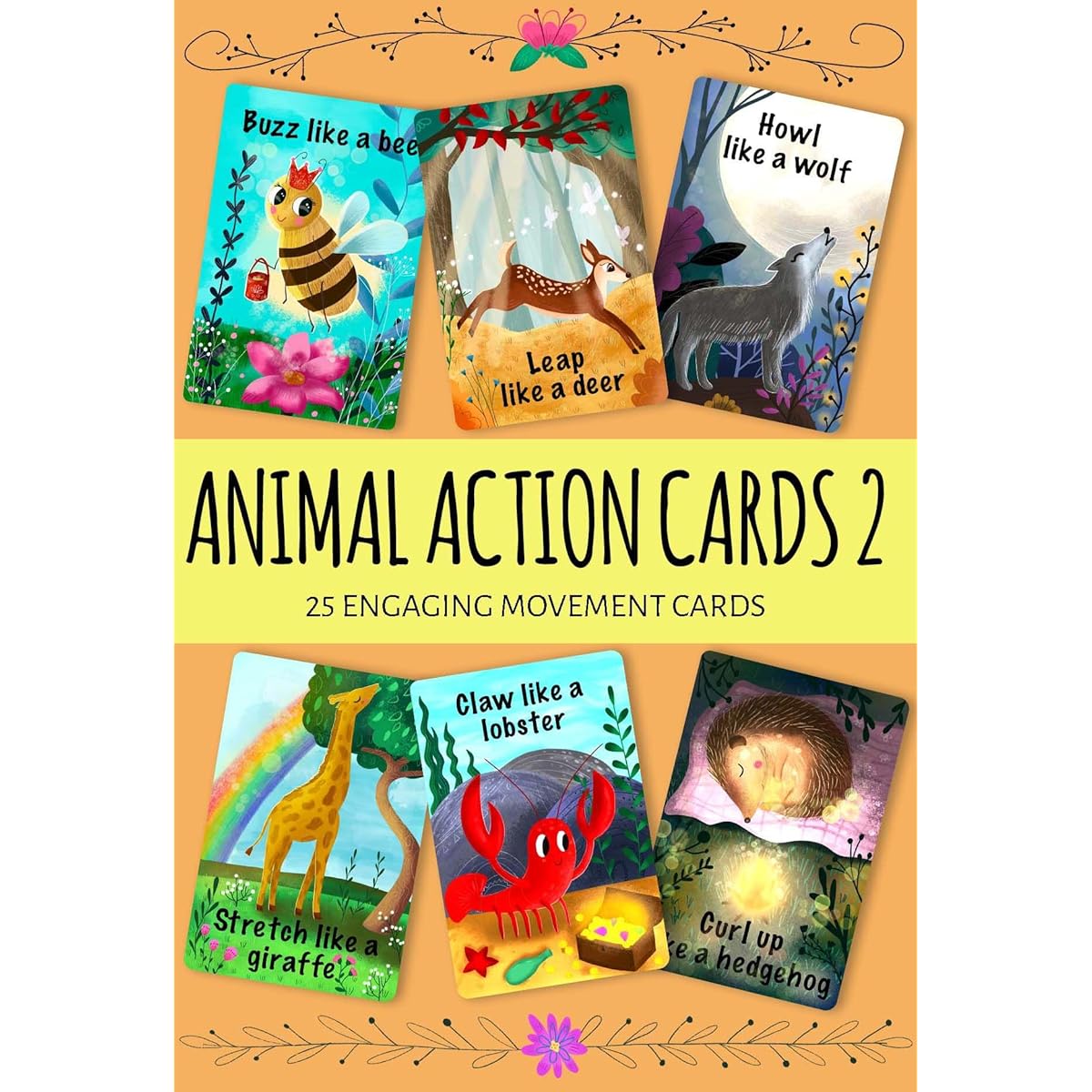 Creative Mango Animal Action Cards 25 Pieces Movement Game for Kids