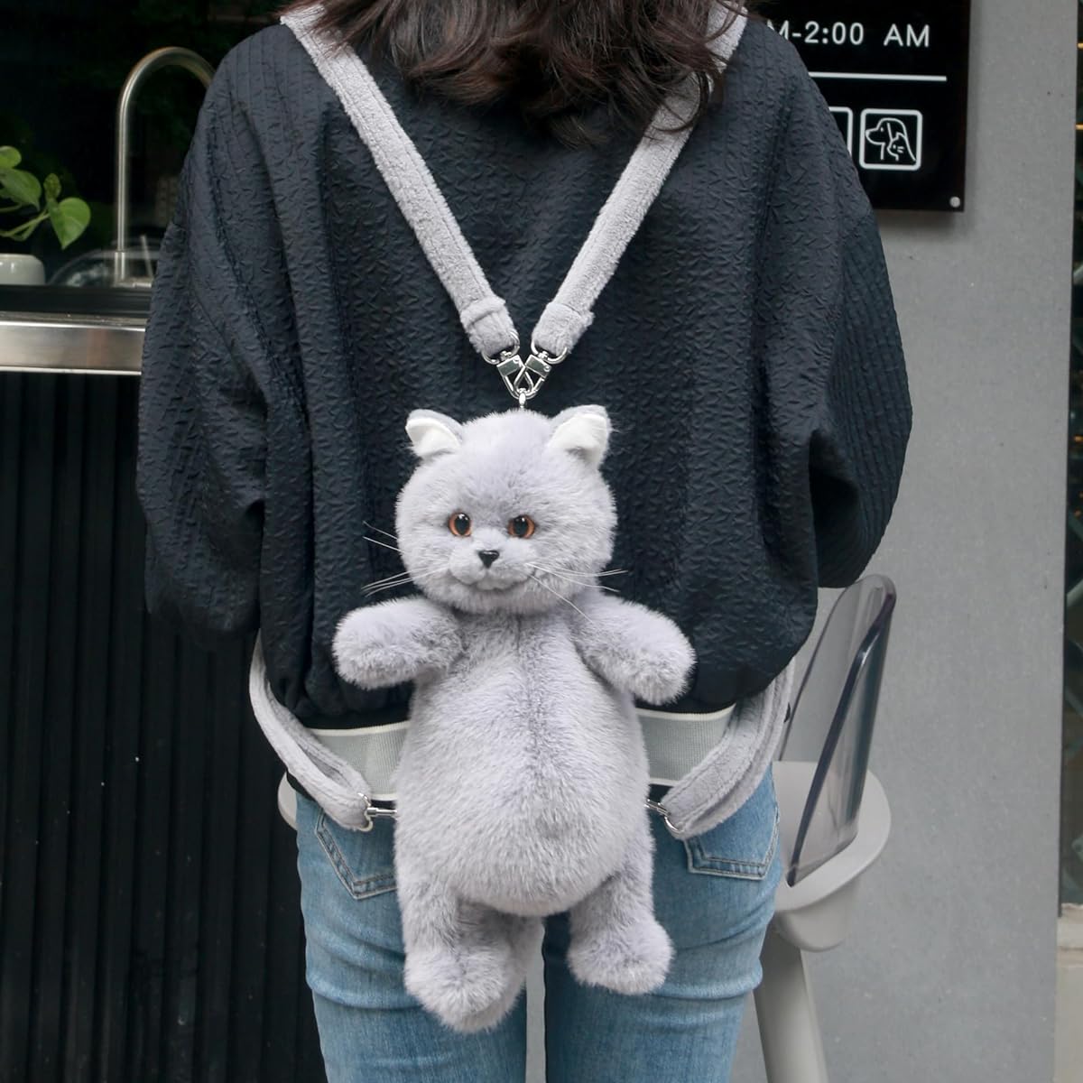 Chongker Cat Stuffed Toy Cute Handmade Cat Stuffed Toy Mini Backpack Gift Gift for Women