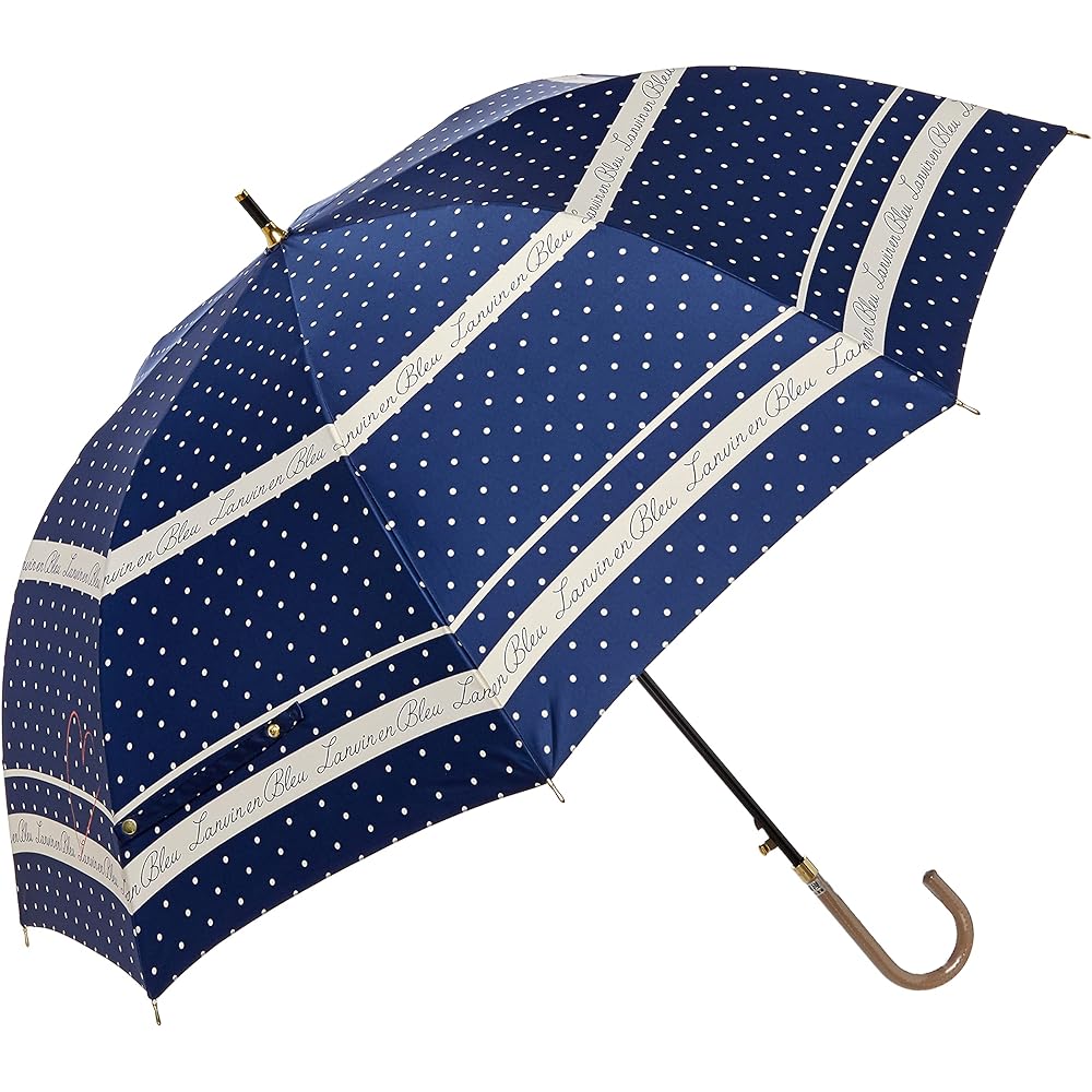 [Lanvin Blue] MOONBAT LANVIN en blue Dot pattern rain umbrella long umbrella fashionable heart cute ladies