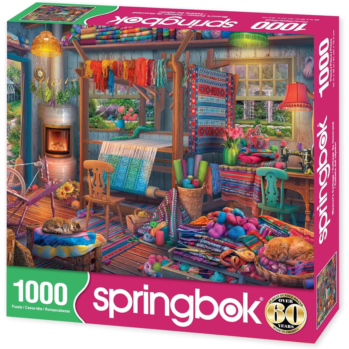 Springbok's 1000 Piece Jigsaw Puzzle Weaver's Cottage Made in the USA Unique Cut Pieces