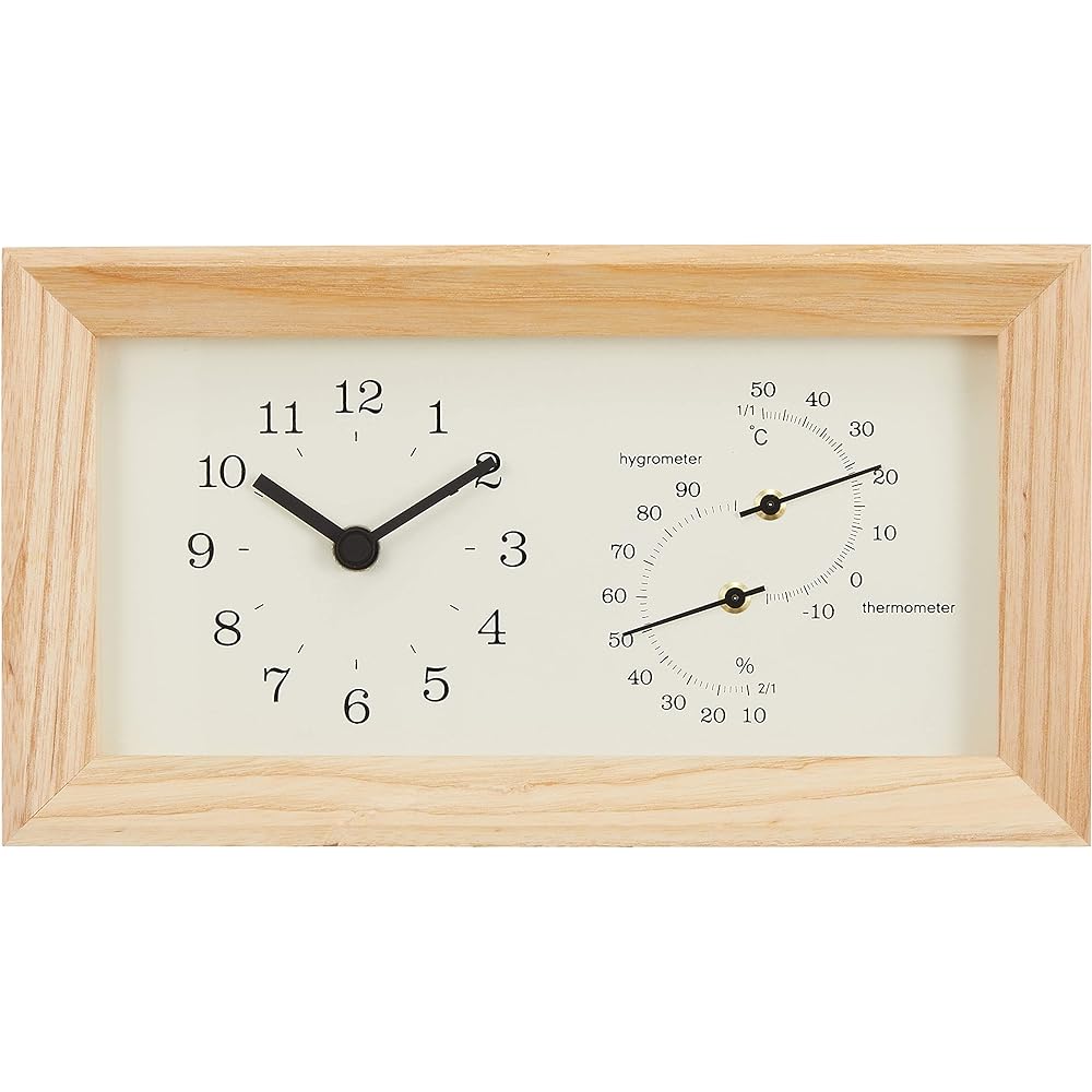 Lemnos Hanging Thermohygrometer Analog Frame Natural Wood FRAME Natural LC13-14 NT Lemnos