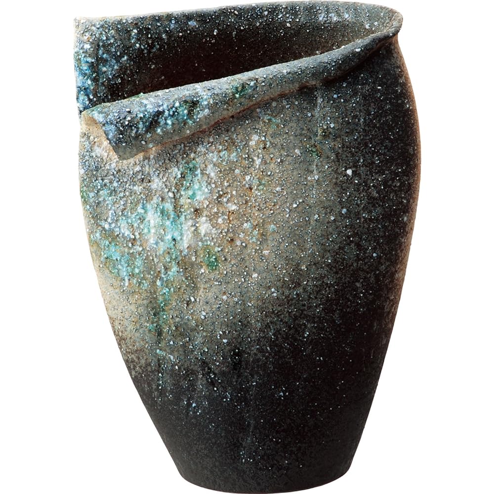 Shigaraki ware vase, ash kiln vase, width 21 x depth 14 x height 29 cm 508-05