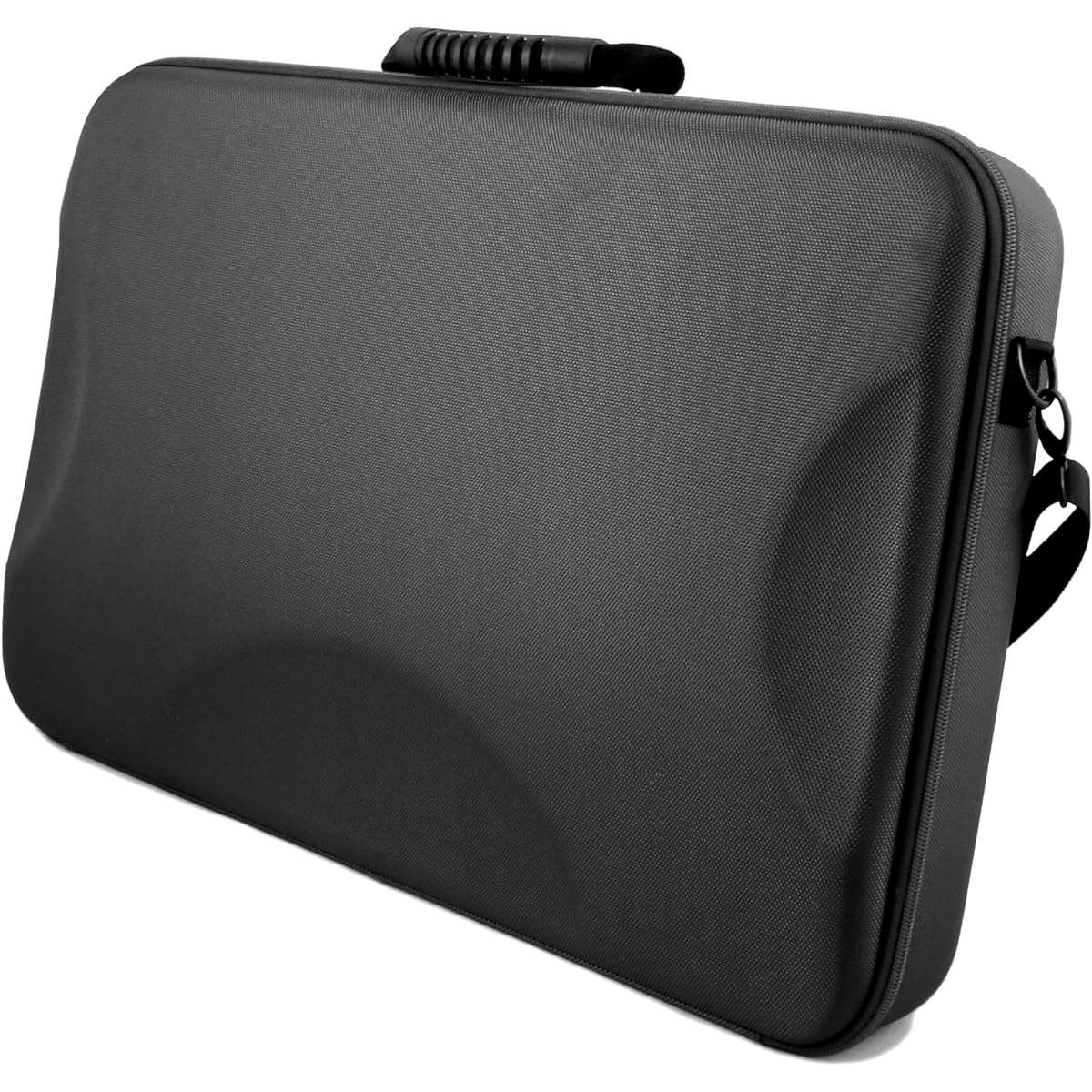 CASEMATIX DJ Controller Travel Case Compatible with Hercules Inpulse 500 - Hard Shell DJ Mixer Carrying Case with Shoulder Strap & Shock Absorbing Foam for Audio Controllers and Equipment, Black