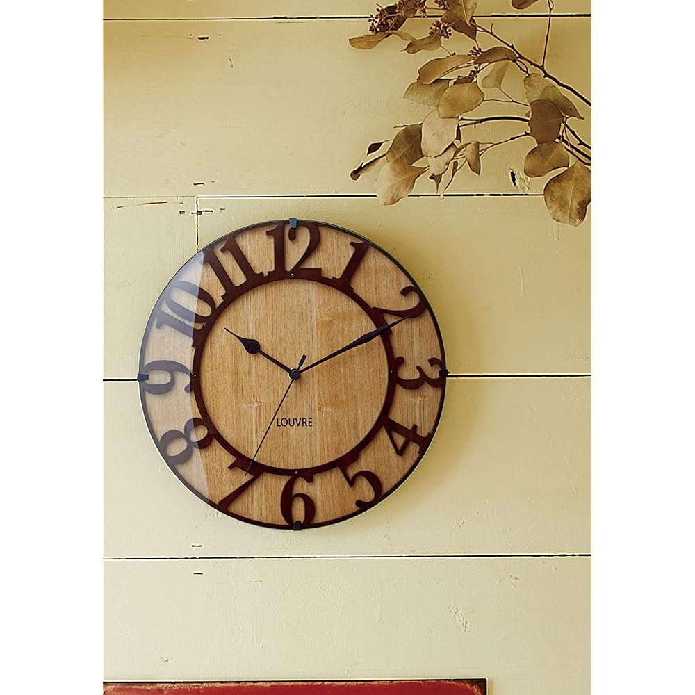 Interform Wall Clock Radio Clock Musee Wood CL-8333 Wood Scandinavian Brown Black φ30×D4.5cm