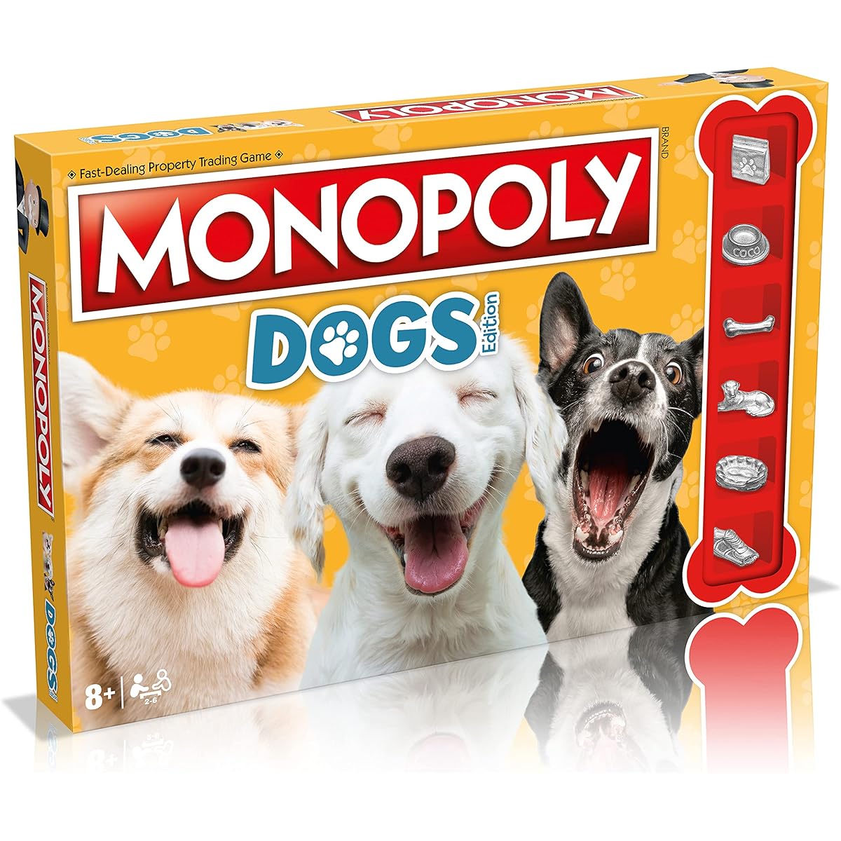 Dogs Monopoly Board Game, Play with your favourite canines from Pomeranian, Siberian Husky and Shiba Inu, 2–6 players makes a great gift for ages 8 plus