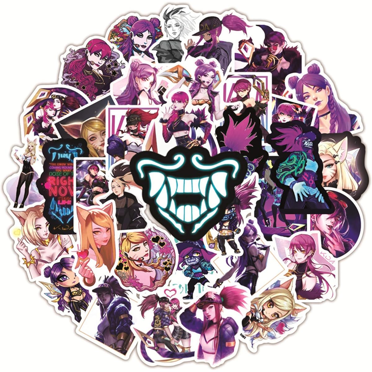 N&S LOL KDA Waterproof Stickers 50pcs for Water Bottles Cups Laptop Bike Skateboard Luggage Box Vinyl Graffiti Patches BRLQ