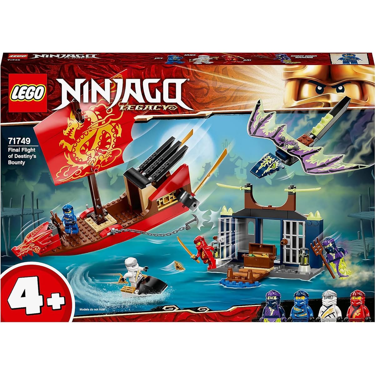LEGO Ninjago Battle of the Bounty Airship 71749 Toy Ninja Boat Dragon Boys Ages 4 and up