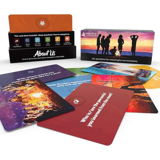 metaFox About Us Conversation Starter Cards - 101 Questions Game to Get to Know People