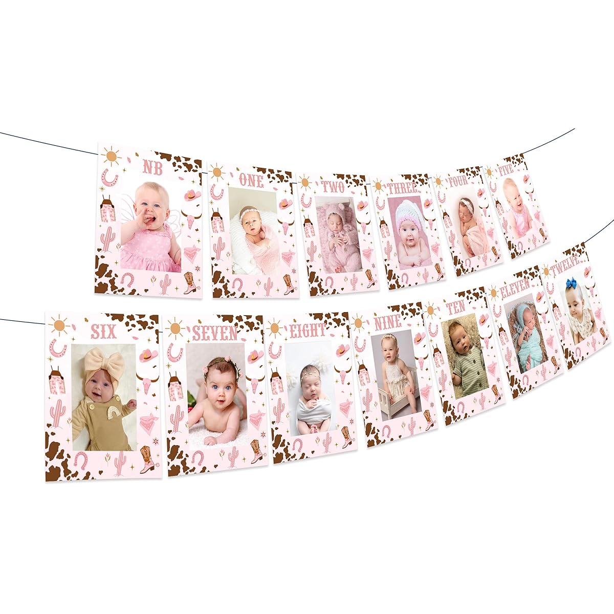 First Rodeo Birthday Decorations 1st Birthday Photo Banner Cowgirl Western First Birthday Party Supplies