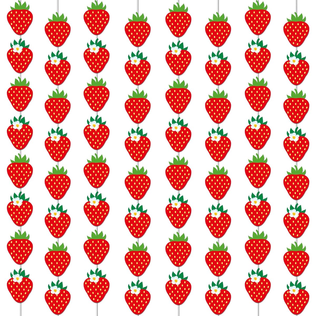 Strawberry Party Banners, 12pcs Strawberry Theme Party Hanging Swirl Strawberry Garland Kit Berry First Birthday Paper Cutouts for Kids Girls Strawberry Theme 1st Birthday Party Baby Shower Decorations