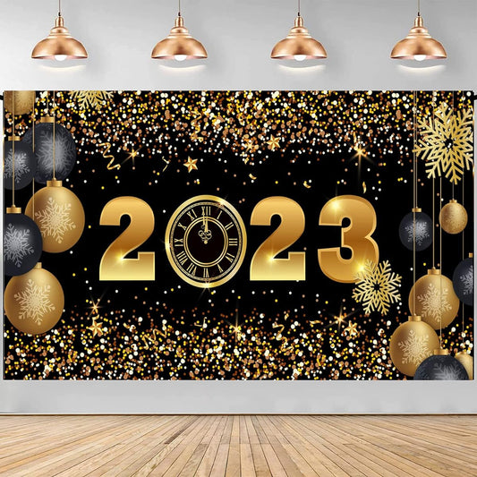 2023 New Year Party Decoration Banner New Year Photo Background New Year Birthday Party 2023 New Year Photo Booth Props (72 x 44 inches)