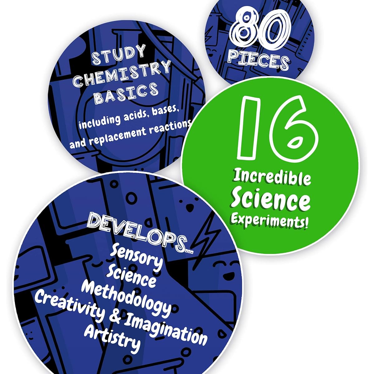 JumpOff Jo - Science Kit for Kids - Chemistry Set for Kids 16 STEM Experiments (80 Pieces) - Ages 8+
