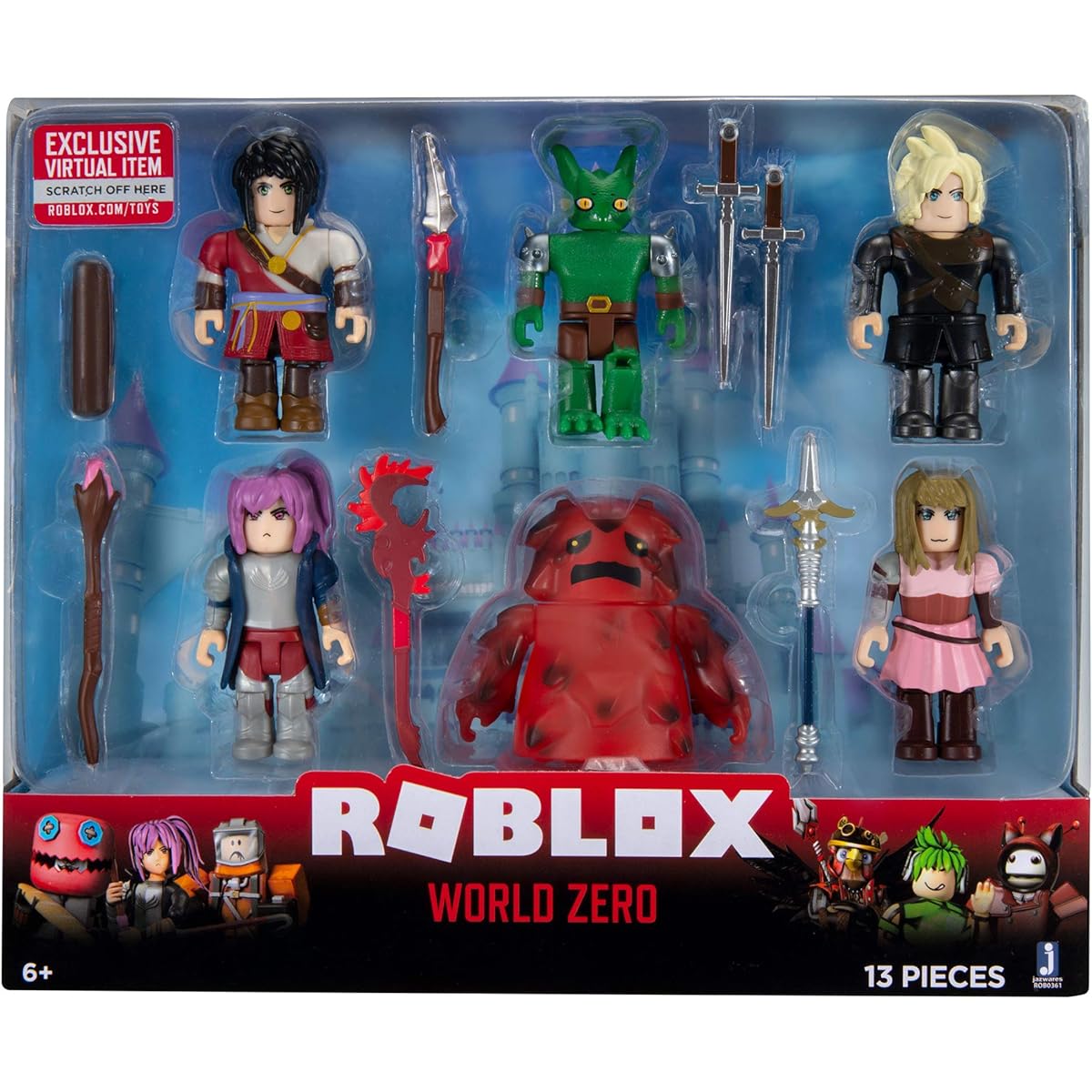 Roblox Action Collection - World Zero Six Figure Pack [Includes Premium Virtual Items]