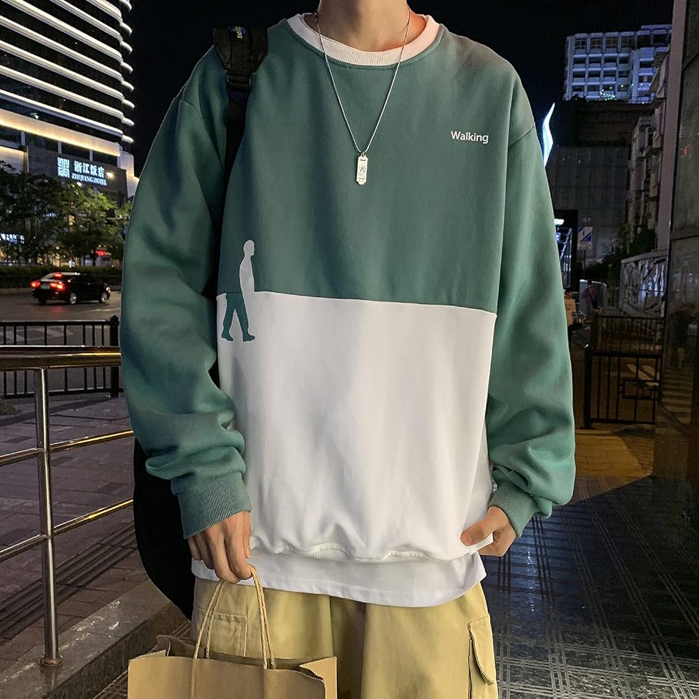 [Poperdision] Sweatshirt Men's Autumn Clothes Long Sleeve Pullover Sweatshirt Torena Popular Tops Large Size Sweatshirt Stylish Clothing Cool Pull Hoodie Casual Torena Original Autumn Winter Spring