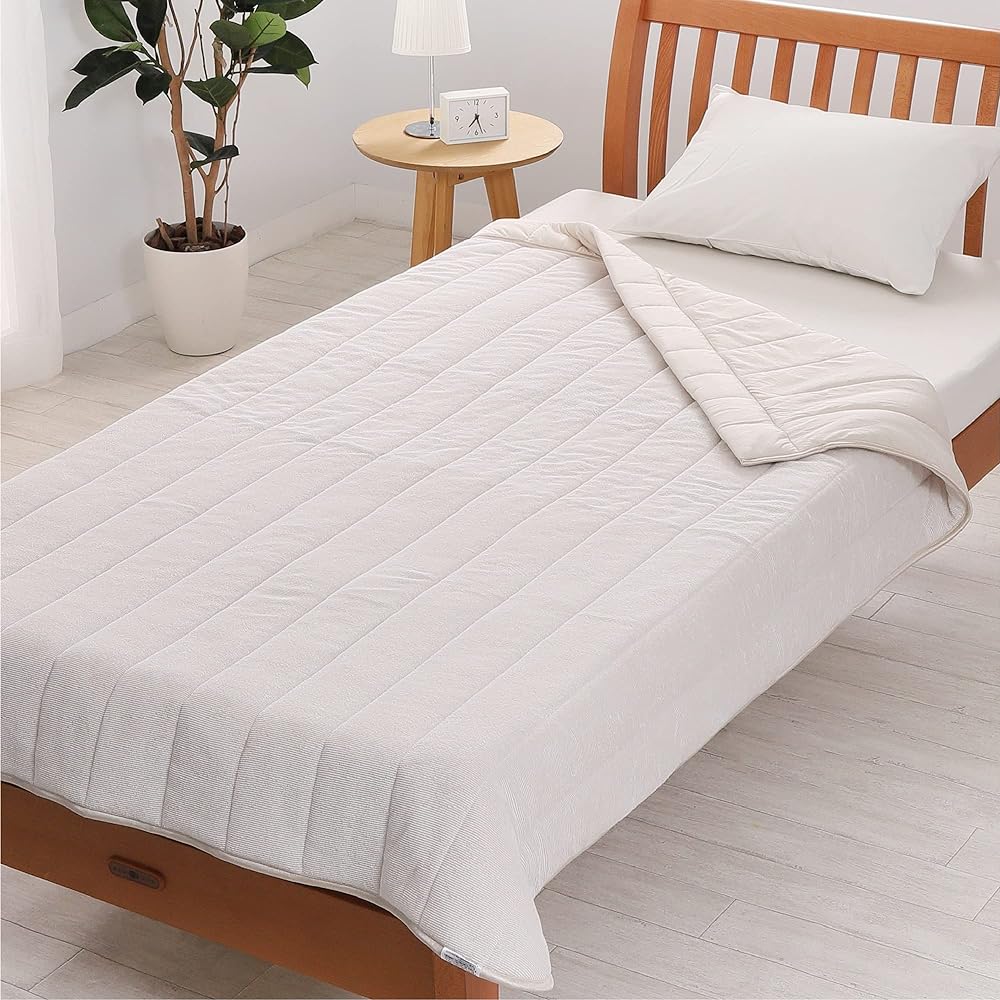 nishikawa [Nishikawa] Quilt Blanket, Skin Comforter, Single, Washable, Cool & Smooth, Reversible, Can Be Used on Both Sides, Lightweight, Summer Futon, Beige FR03053417300