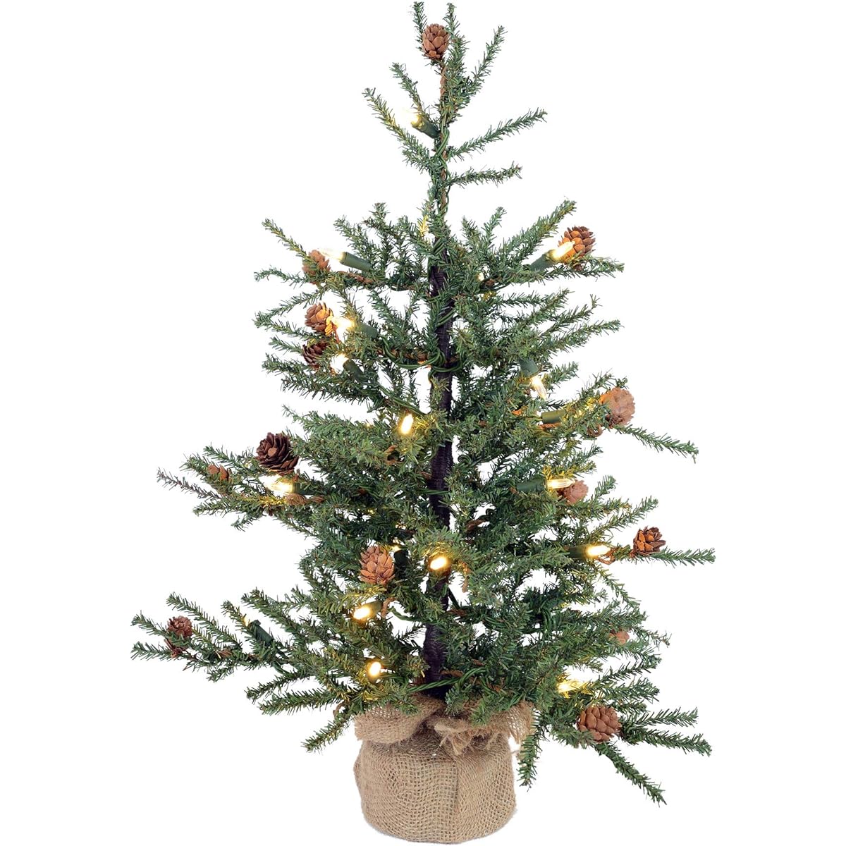 Vickerman Carmel Pine Artificial Table Top Christmas Tree 3ft Green