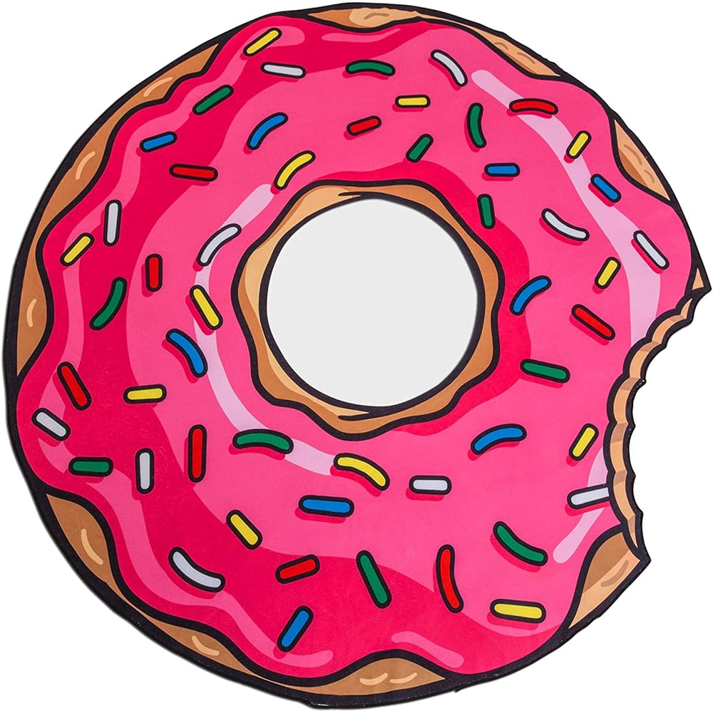 Large Round Cute Beach Towel BEACH Blanket Bath Towel Diameter 150cm (Strawberry Donut) BMT-BMBT−DO