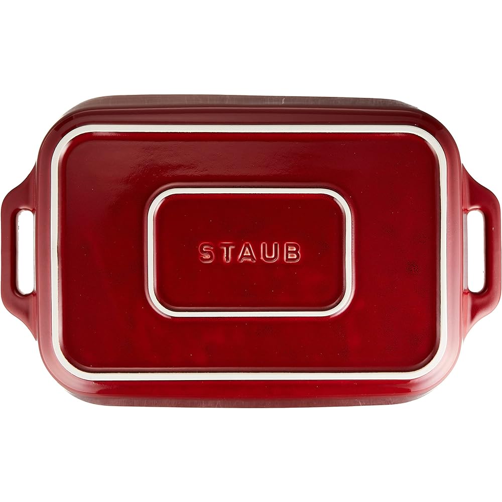 staub "Rectangular Dish Copper 34 x 24 cm" Ceramic Gratin Dish Oven Microwave Safe [Authorized Japanese Product] Dish 40511-889