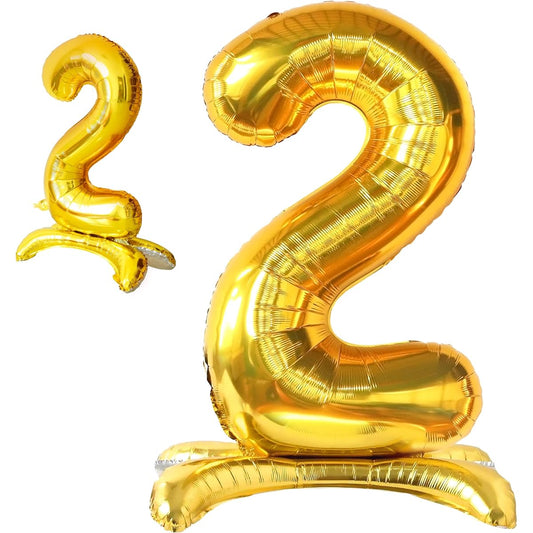 2 Gold Freestanding Foil Balloons