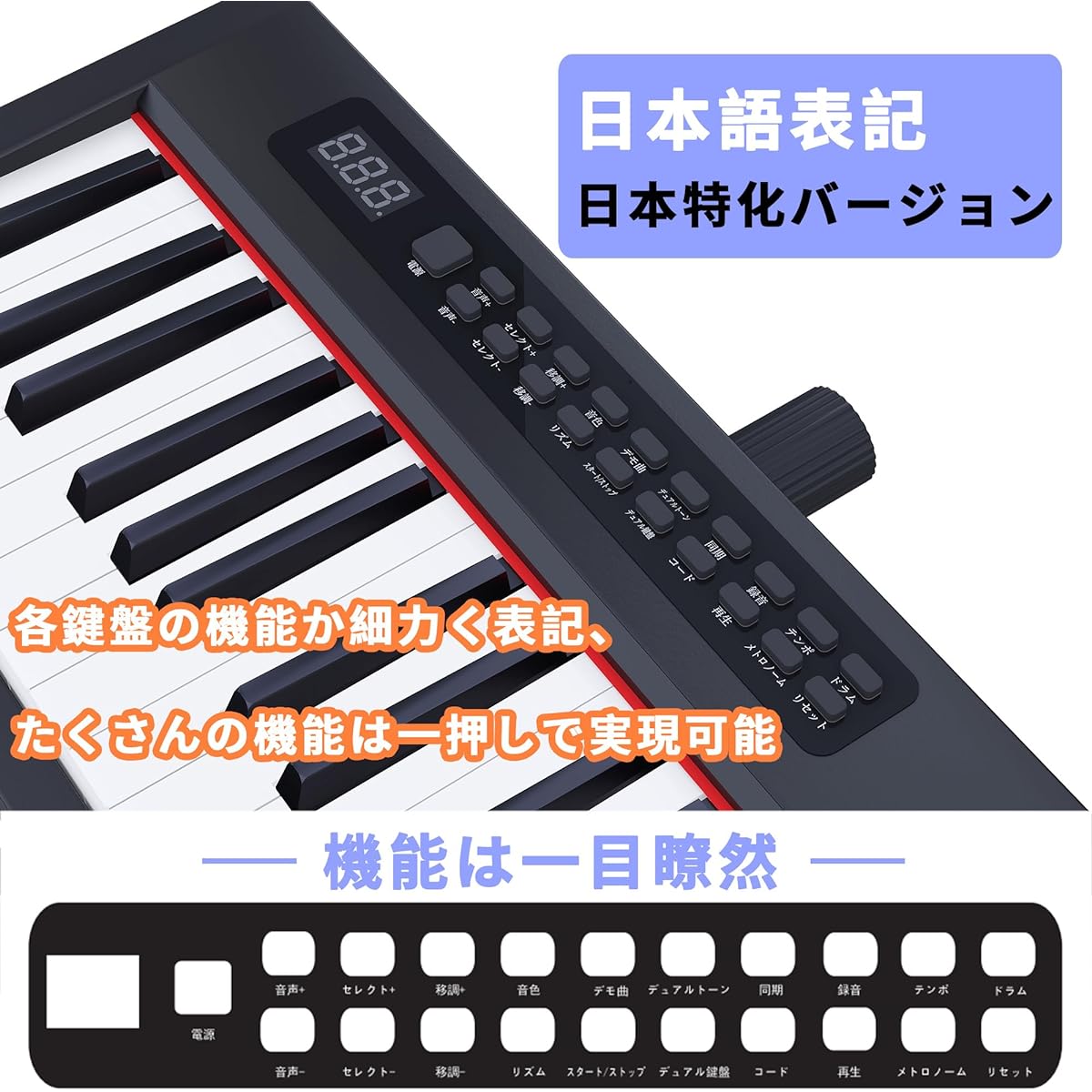 IMFBAY Electronic Piano 88 Keyboard Portable Stand Piano Set with Pedal Piano Compact Lightweight Built-in Battery Stereo Speakers Piano Bag MIDI Compatible Musical Note Recording Function Japanese Notation Practice Song Musical Instrument Beginner Black