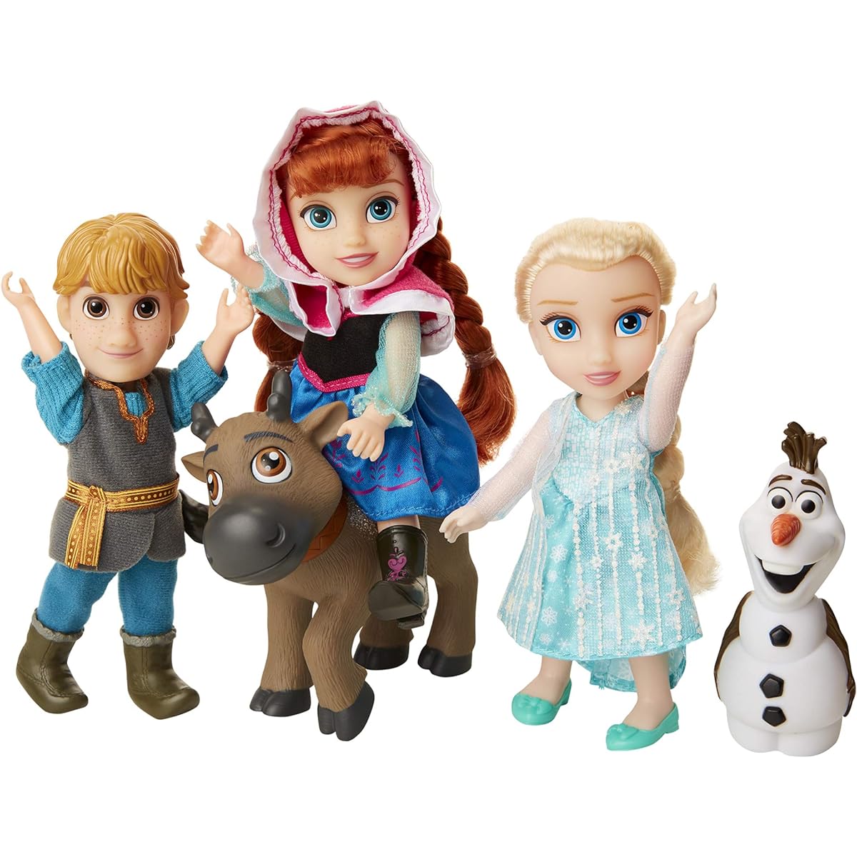 Disney Frozen Deluxe Petite Doll Gift Set - Includes Anna, Elsa, Kristoff, Sven and Olaf! Dolls stand approximately 6" tall - perfect for any Frozen fan.