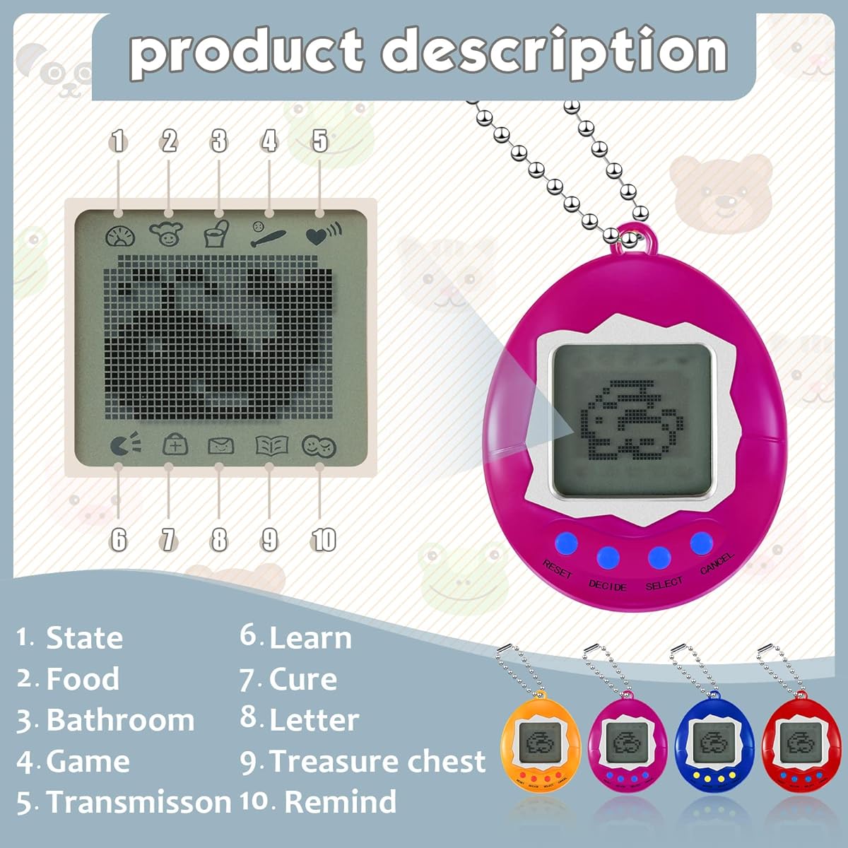 24 Pcs Virtual Pet Keychains for Kids Electronic Digital Pets 168 Pets Retro Handheld Game Machine Nostalgic 90s Toys Halloween Christmas