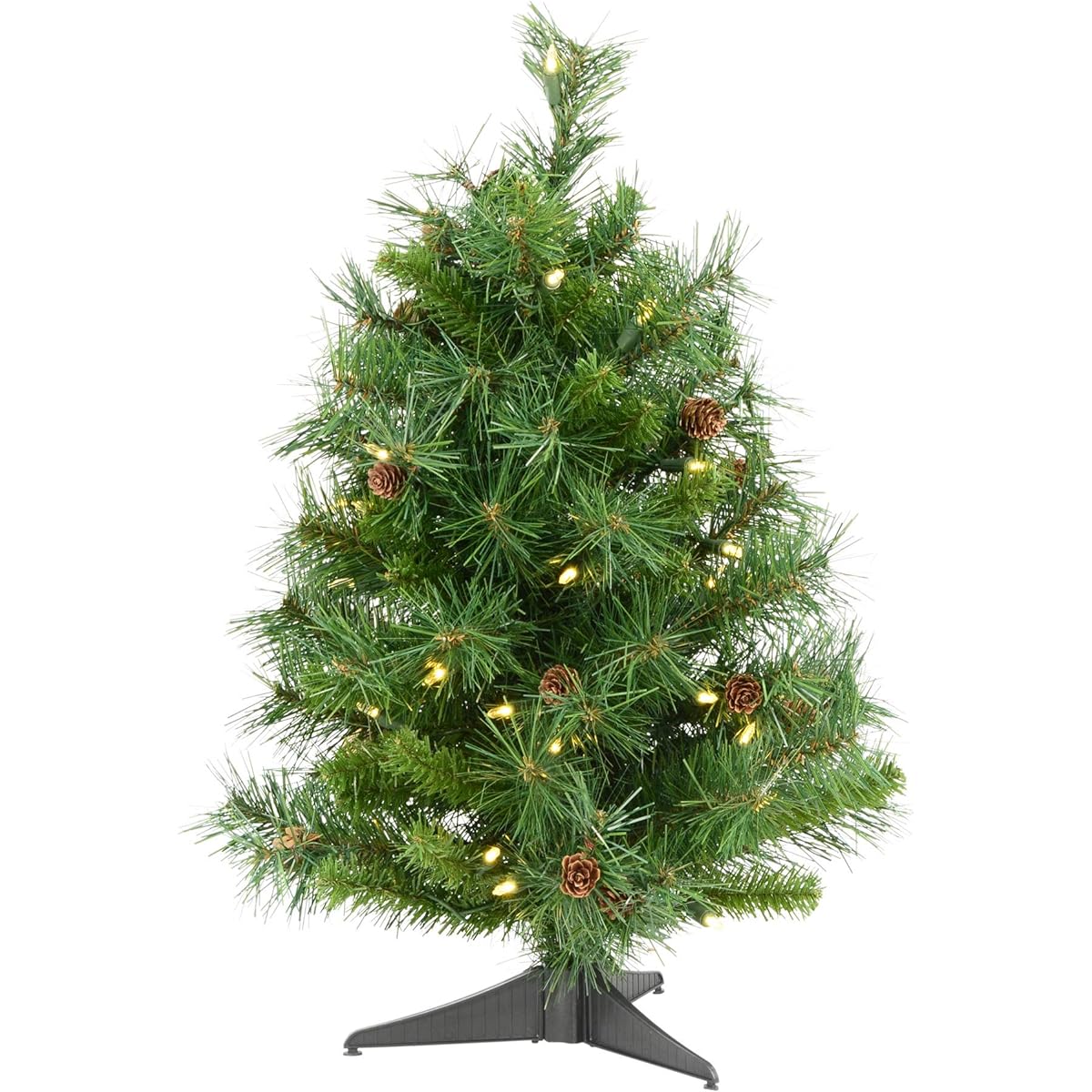 Vickerman 2' Cheyenne Pine Artificial Christmas Tree, Warm White, Dura-Lit® LED Lights, Fake Christmas Tree, Seasonal Indoor Decor