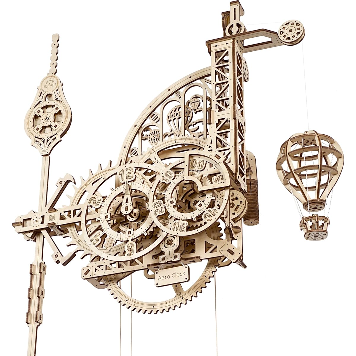 Ugears Aero Clock 70157 Wooden Puzzle Craft Model No Glue or Tools Required Adults Kids