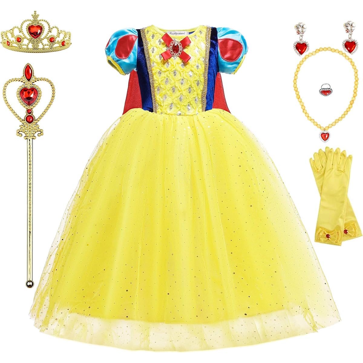 BanKids Princess Dress for Girls Costume Snow Costume with Accessories Ages 10-12 (150cm E70)