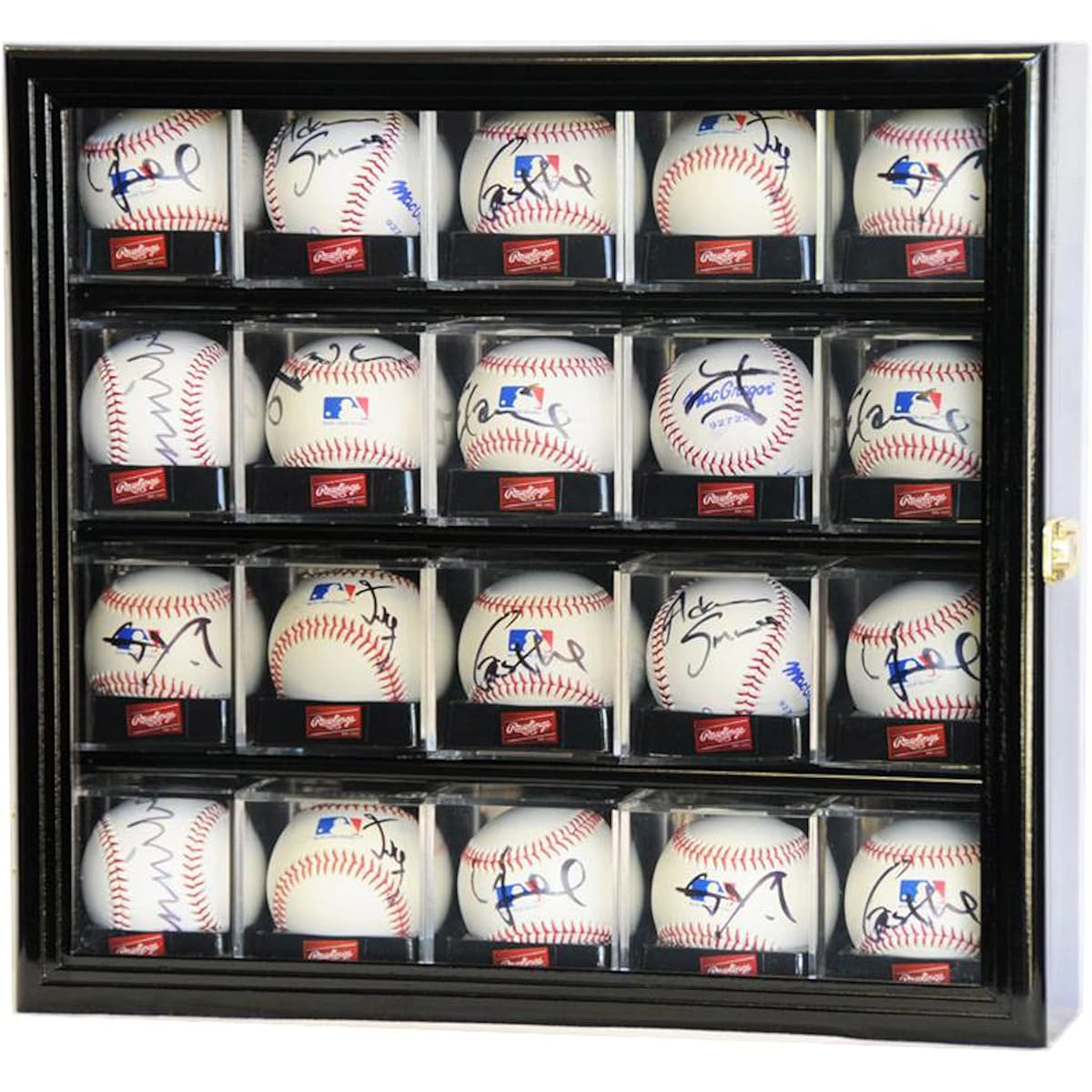 20pcs Baseball Acrylic Cube Display Case Cabinet (Black)