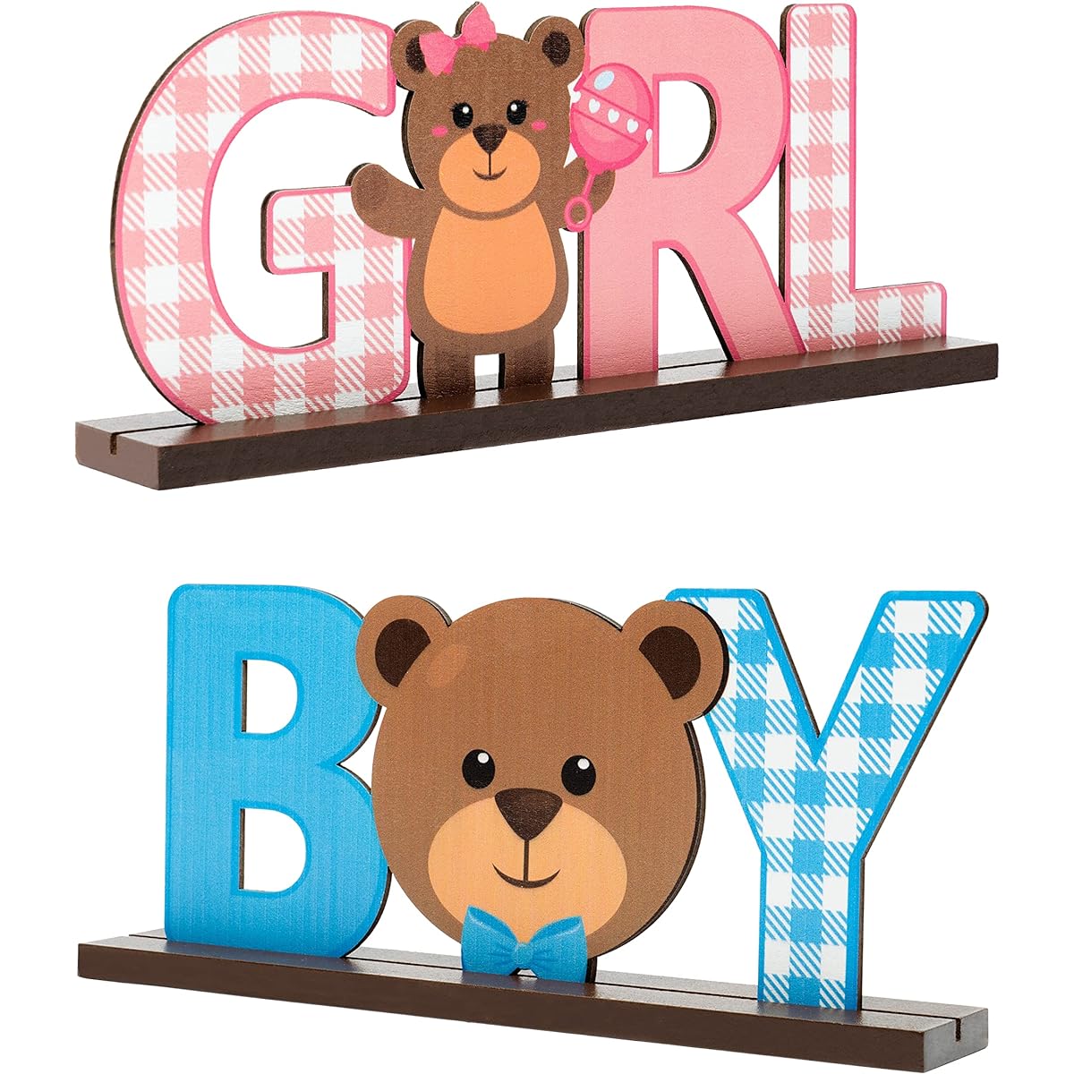 C1krint Bear Gender Reveal Centerpiece
