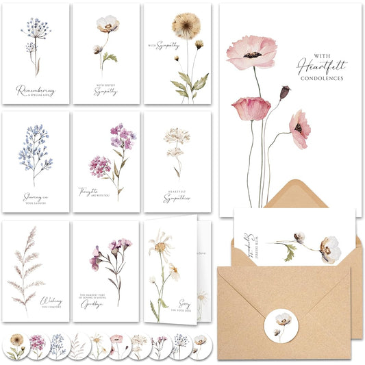 AUDREE Sympathy Cards - Sympathy Note Card Set (Bulk Pack of 20 4x6) v1