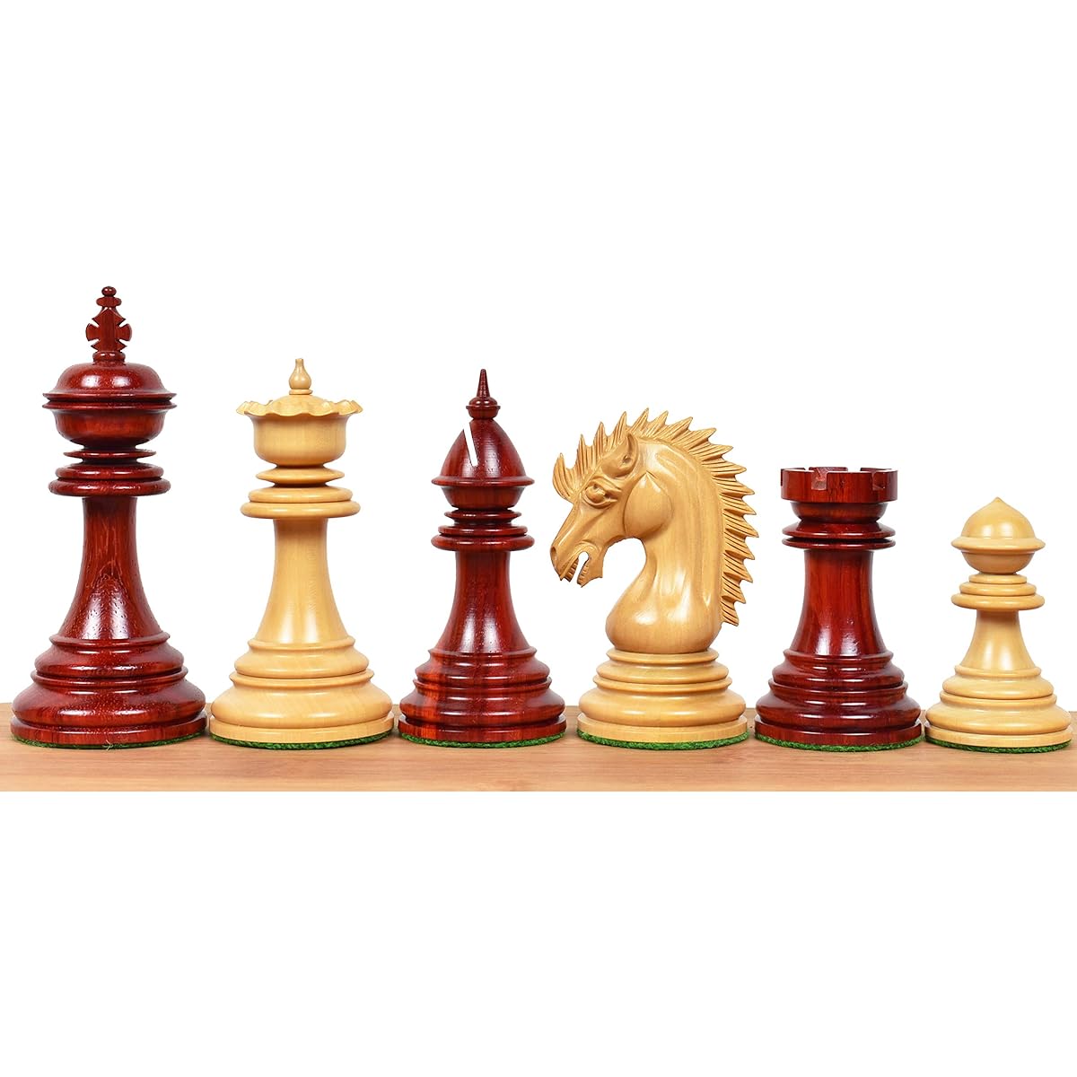 RoyalChessMall - 4.4" Dragon Luxury Staunton Chess Piece Set - Triple Weighted Bud Rosewood