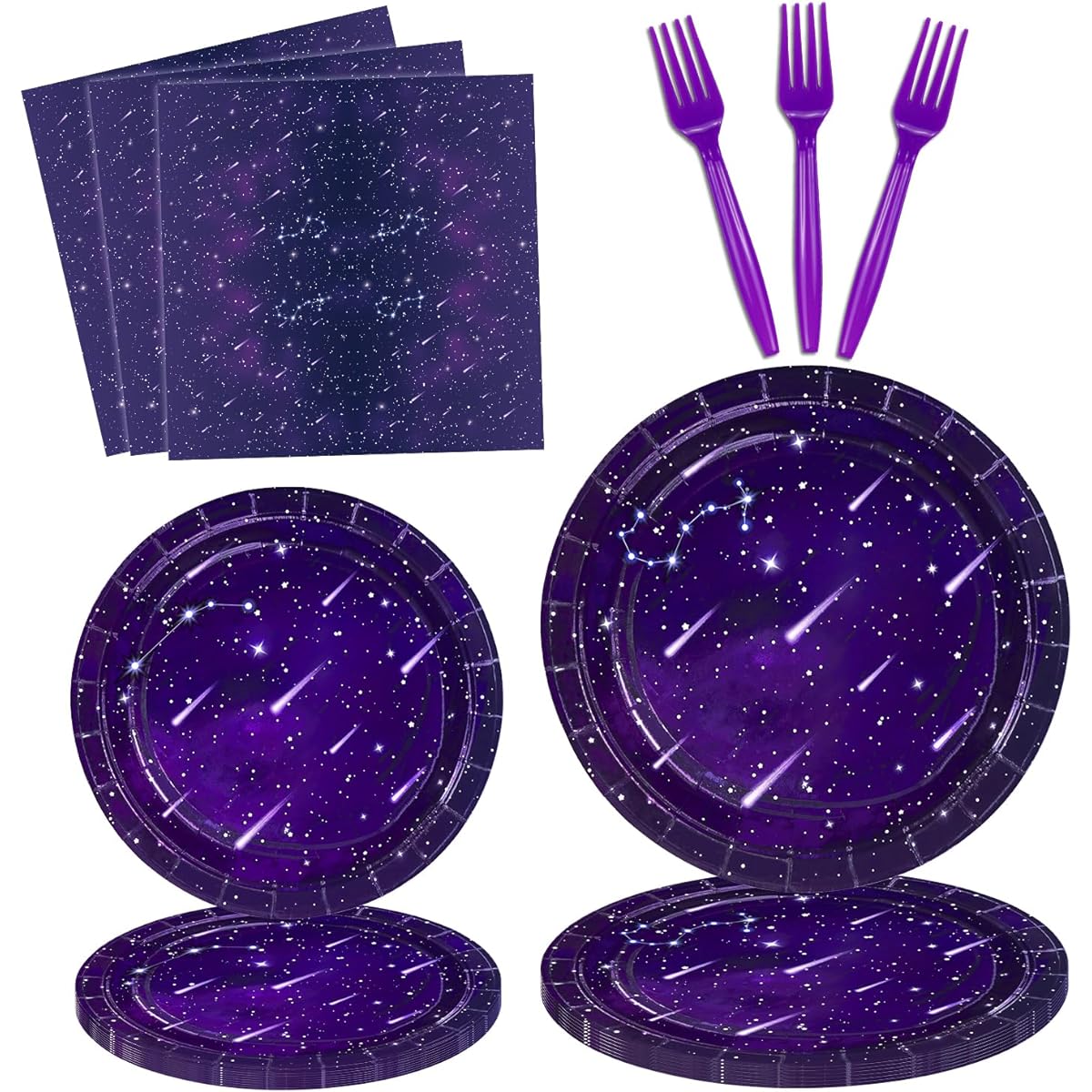 Inspireyee Purple Space Party Decorations (Purple-40)