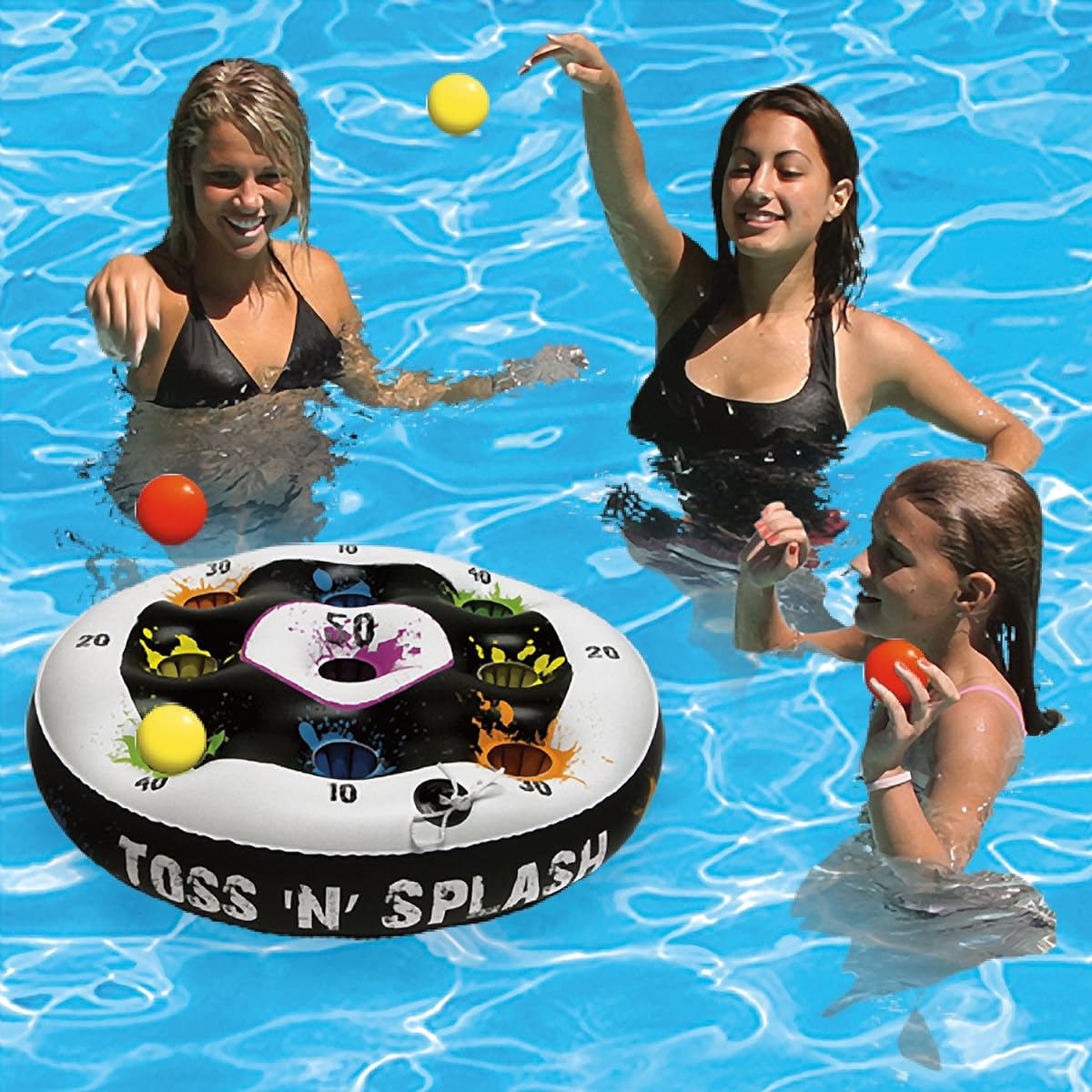 Poolmaster Toss 'N' Splash Inflatable Floating Game for Pools, Lawns and Decks