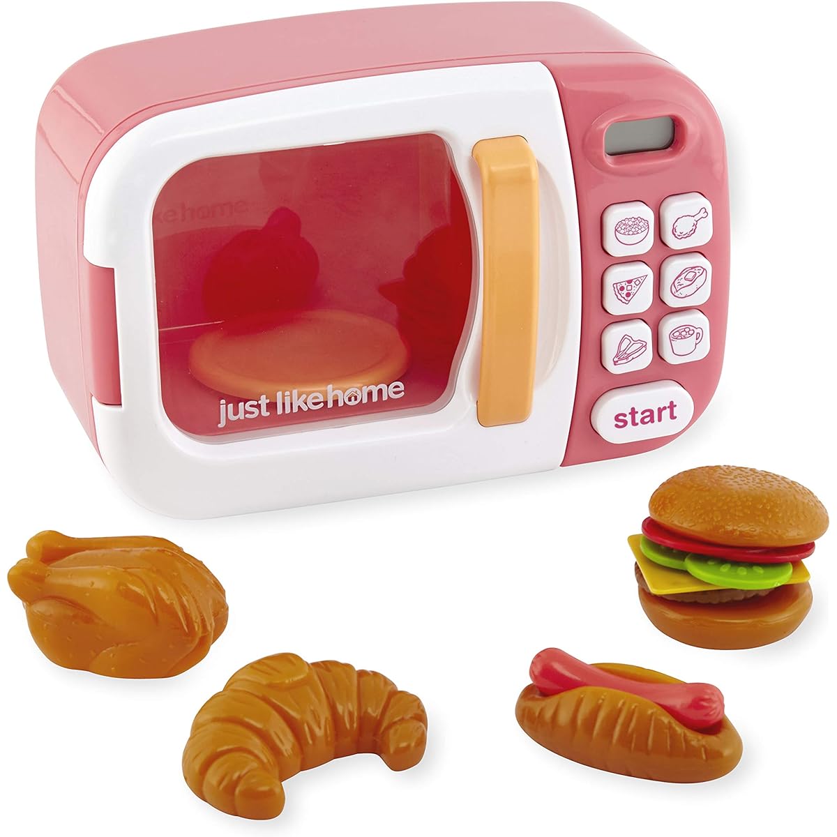 Just Like Home Microwave with Play Food Pink