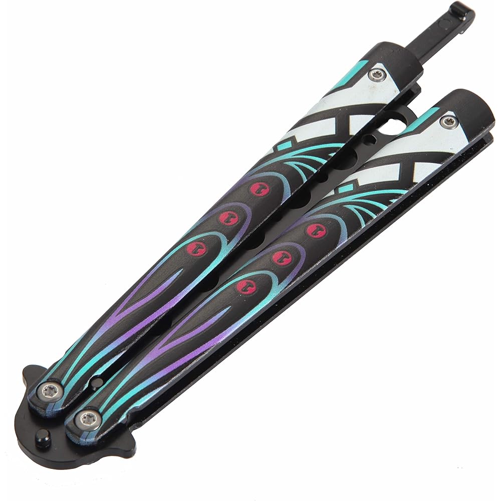 CSGO Folding Tactical Trainer Practice Butterfly Knife No Blade Black Color Never Fade