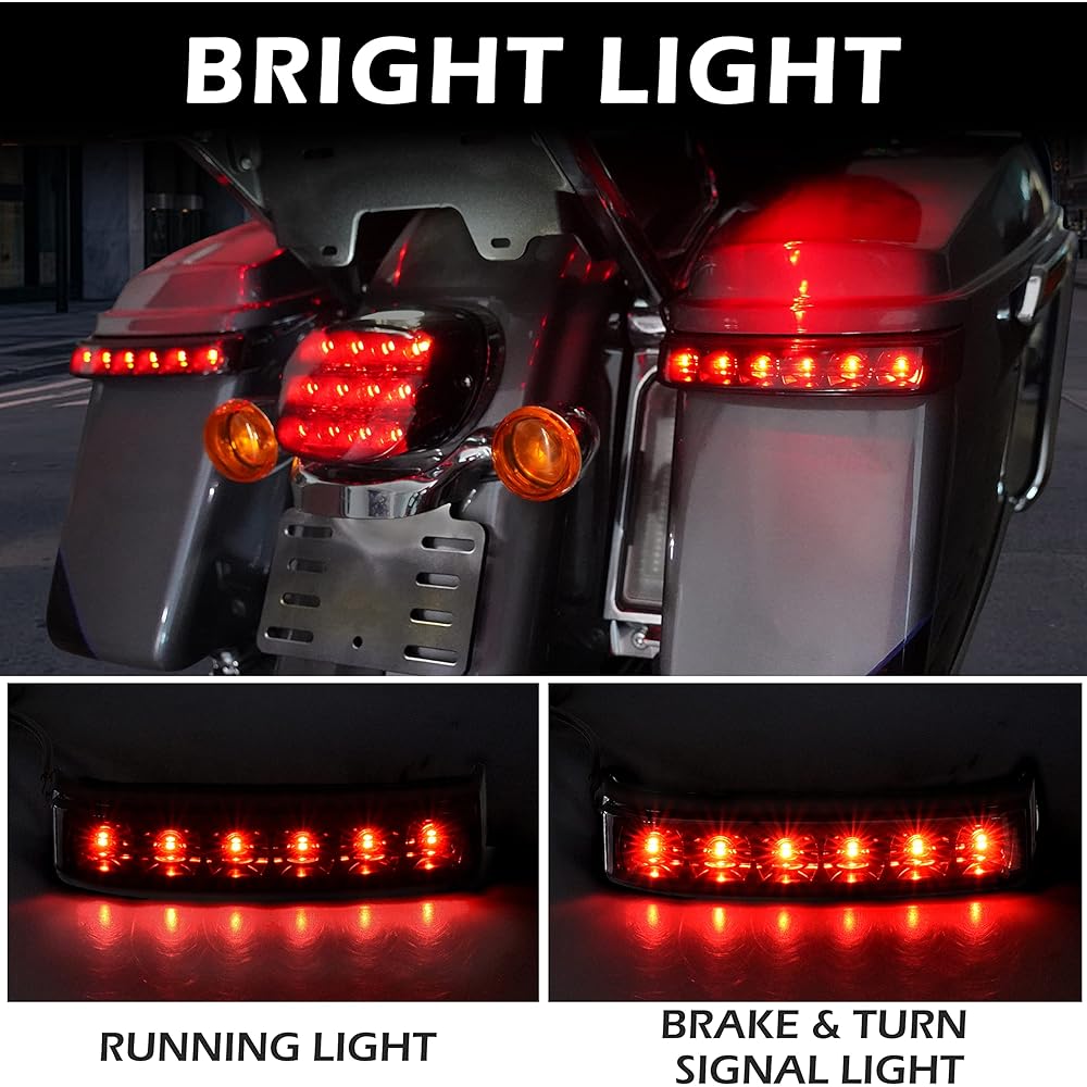 VEISUTOR LED Saddlebag Housing Tail Light Run Brake Turn Signal Light Lamp for Harley Touring Street Road Glide CVO Electra Glide Ultra Classic Ultra Limited CVO 2014-2022 (2 Pieces Smoked Lens)