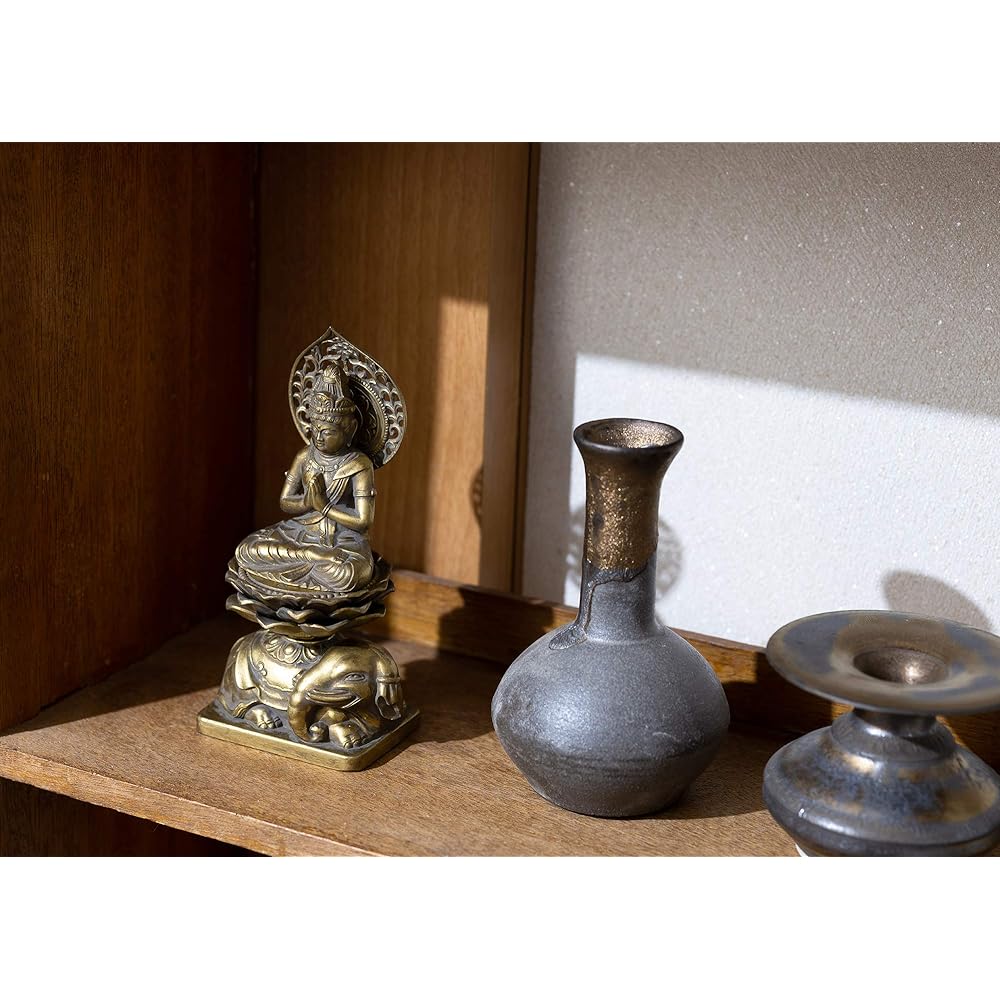 Buddha statue Fugen Bosatsu 15cm (old gold finish) Buddhist sculptor: Hideun Makita Original _ (born in the year of the Dragon and Snake) Zodiac guardian principal image Takaoka copperware (Fugenbosatsu)