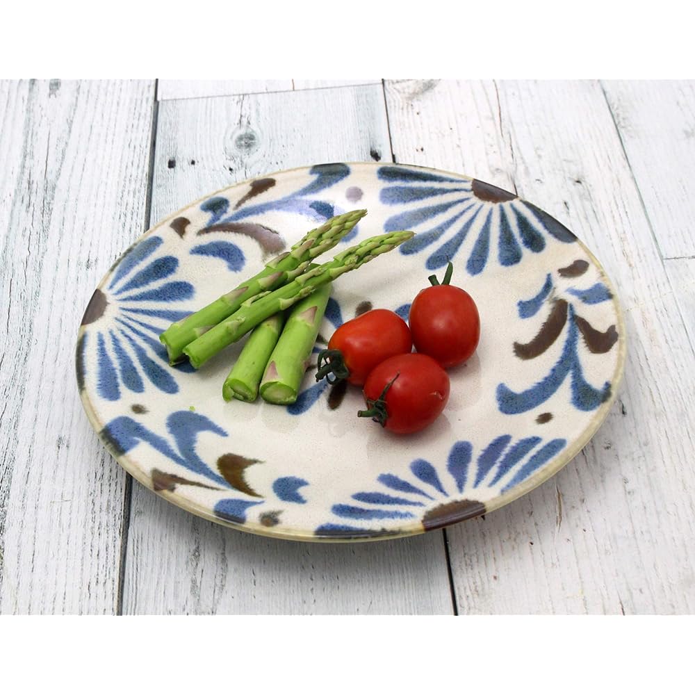 Castle Enterprise New [Commercial use set] Yachimun pattern tropical tableware chosen by an Okinawan grandmother. Set of 10 side dish plates (medium plates) that can be used for anything.