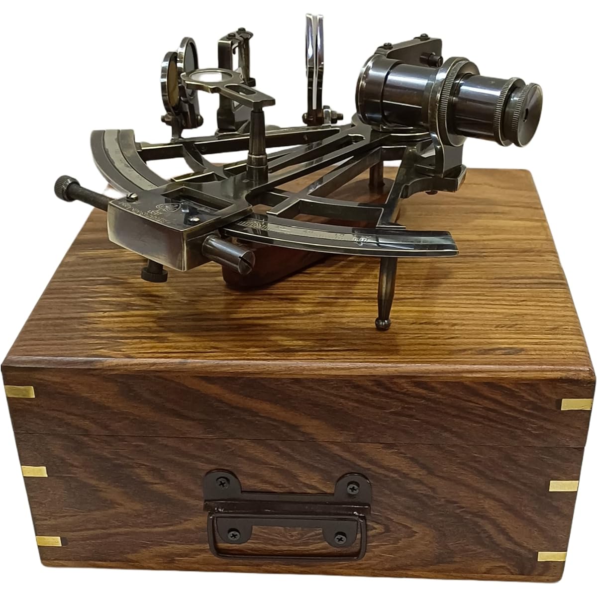 NAVIROCK German Model Black Antique Sextant Navigation Instrument Sextant Navegacion Marine Sextant with Wooden Box