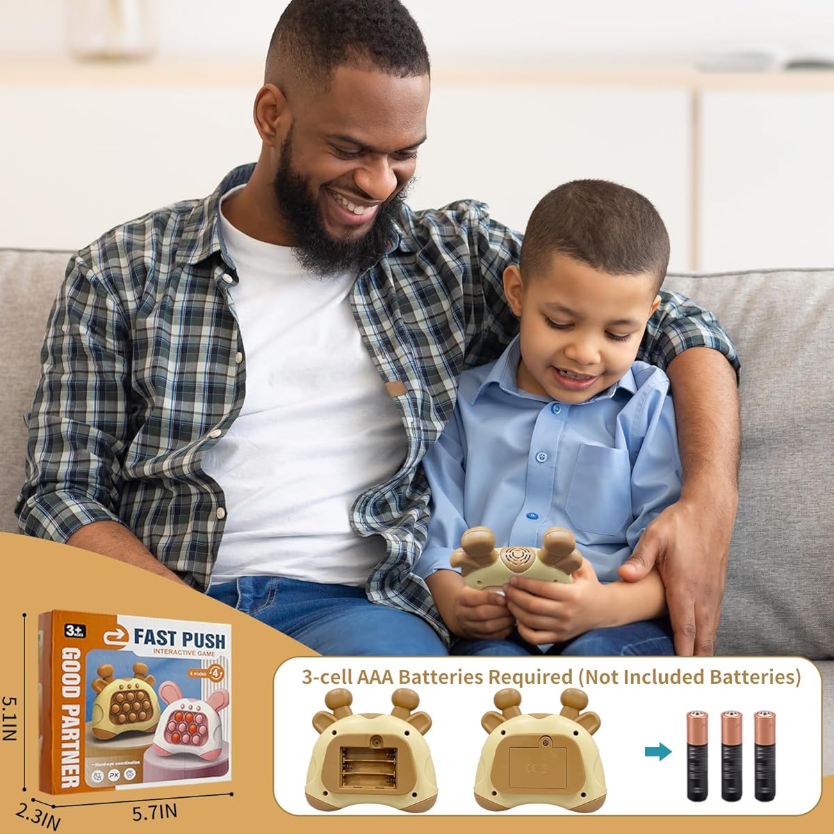 TOMFANCY Pop Quick Push Game Console Brown Deer