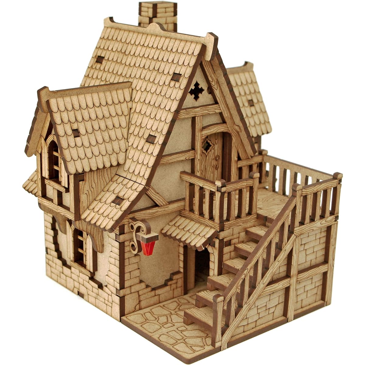 TowerRex Big House D&D Terrain Town Building - Dungeons & Dragons/Pathfinder/Warhammer/Tabletop Battle Map Grid/Wargaming Terrain/Scenery DND Accessories for 28mm 32mm Miniature Buildings