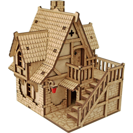 TowerRex Big House D&D Terrain Town Building - Dungeons & Dragons/Pathfinder/Warhammer/Tabletop Battle Map Grid/Wargaming Terrain/Scenery DND Accessories for 28mm 32mm Miniature Buildings