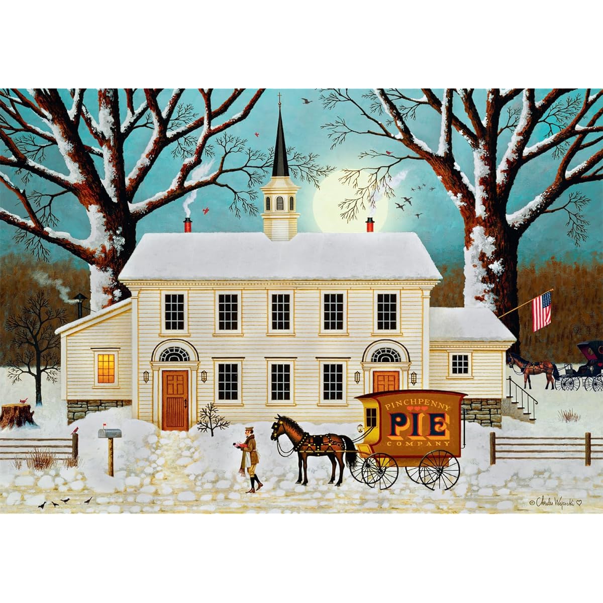 Buffalo Games - Charles Wysocki - Pi for Parsons - 300 Large Piece Jigsaw Puzzle for Adults, Challenge Puzzle, Perfect for Game Night - Finished Size 21.25 x 15.00