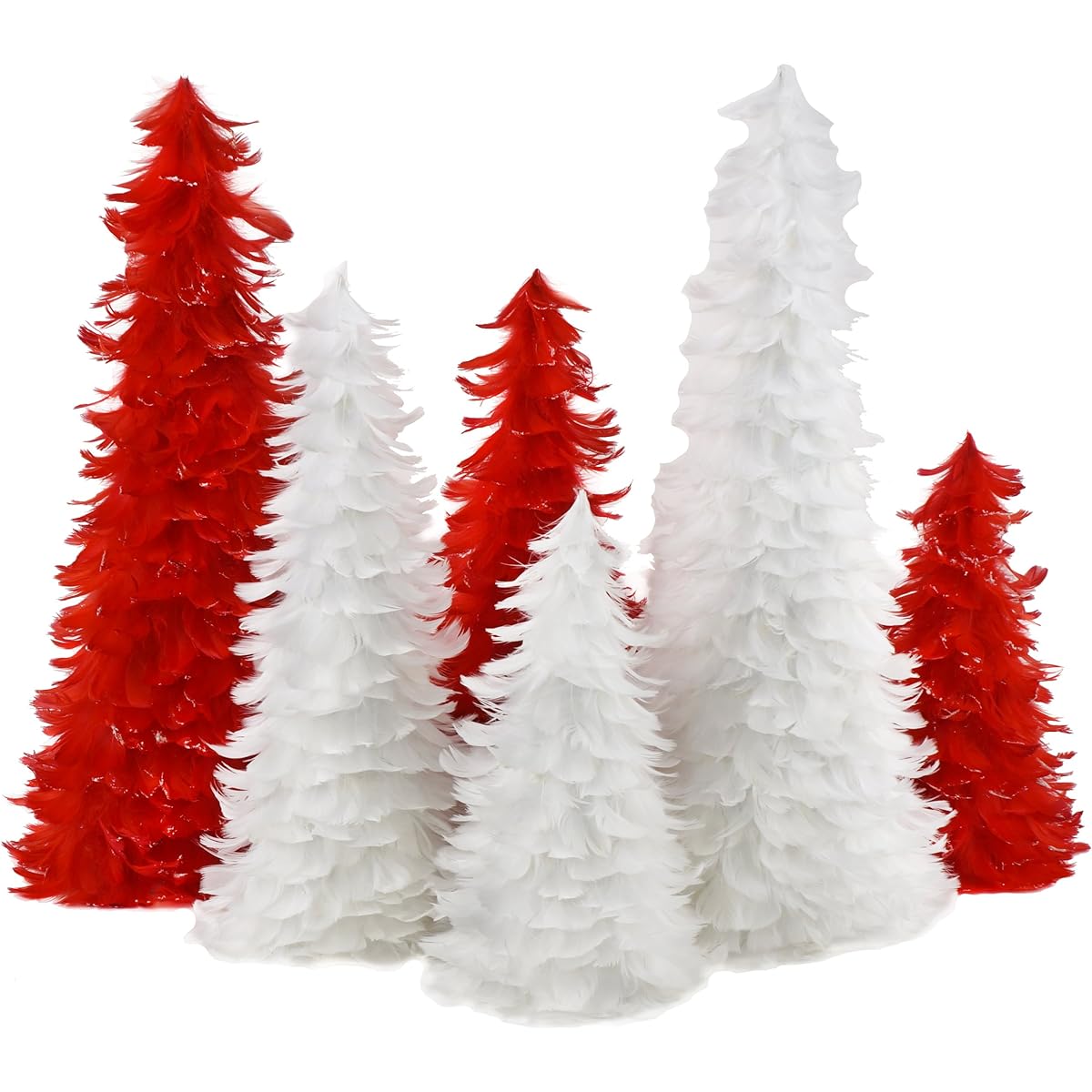 Natural Feather Feather Christmas Tree - 18" White Farmhouse or Fall Decor