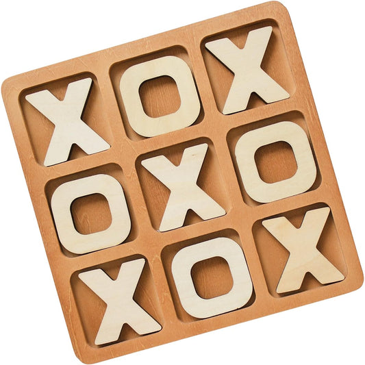 Tic Tac To Game for Kids and Families - Versatile Board for Classic 2 Player Game - Tic Tac Toe Boho Coffee Table Decor - 8.63" Portable Tic Tac Toe Board - Valentine's Day Gift for Kids